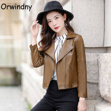 Orwindny Motorcycle Leather Jacket Women Turn-Down Collar Zipper Clothing Plus Size M-5XL Coat Soft Suede Spring Autumn Clothes 2024 - buy cheap