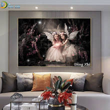 Diamond painting Decor Poster Flower Fairy Angel Little Girl 5D Diy Full Square Round Drill Mosaic Embroidery Cross Stitch Kit 2024 - buy cheap