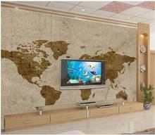 Пользовательские фото обои для стен 3 d фрески обои карта мира Картина маслом карта фрески Европейский стиль обои домашний декор 2024 - купить недорого