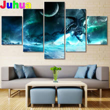 Moon Dragon diamond embroidery 5 Piece,5 d diy painting diamond abstract Scenery Diamond Mosaic Full Square Round drill, 2024 - buy cheap