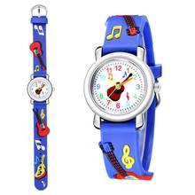 Children's Watches 3D Relief Cartoon Guitar Pattern Cute Sports Student Wrist Watch Cute Colorful Quartz Watch Gifts For Kids 2024 - buy cheap