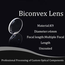Lente biconvexa D6mm de enfoque y condensación, material K9 de alta precisión, vidrio óptico 2024 - compra barato