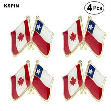 Canada & Chile Friendship Flag Pin Lapel Pin Badge  Brooch Icons 4pcs 2024 - buy cheap