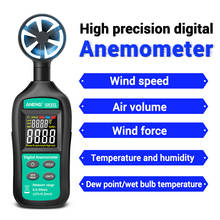 GN301 Anemometer Handheld Digital Anemometer High Precision Wind Speed/Temperature Meter Digital Meteorograph with LCD Backlight 2024 - buy cheap