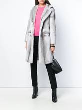 Casaco de pele de arlenesain personalizado, casaco feminino clássico de meio comprimento com pele de vison e seda 2019 2024 - compre barato