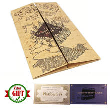 Harried  School Ticket The Marauder's Map Wizard School Collection Quality Kraft Paper Golden Stamping Gift 2024 - buy cheap