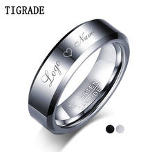 Tigrade Tungsten Ring For Men Women Polished Unique Custom Engraving Write Ring for Wedding band Gift for Lover Friend Mom Dad 2024 - buy cheap