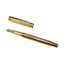 Caneta tinteiro requintada de alta qualidade 0.5mm, caneta tinteiro dourada/cinza, escrita de negócios profissional, assinatura de escrita, 1 peça 2024 - compre barato