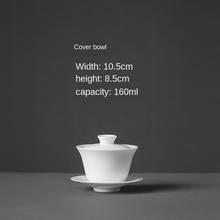 Sweet Ceramic Whiteware Cover Bowl Medium Jade Porcelain Tea Bowl High White Three-Force Bowl Thin Tire Ceramic Kung Fu Gaiwan 2024 - buy cheap