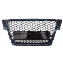 Front Sport Hex Mesh Honeycomb Hood Grill Gloss Black for Audi A4/S4 B8 2009 2010 2011 2012 For RS4 Style For quattro style 2024 - buy cheap