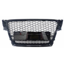 Esporte dianteiro encanta malha favo de mel capa grill gloss preto para audi a4/s4 b8 2009 2010 2011 2012 para rs4 estilo para quattro estilo 2024 - compre barato