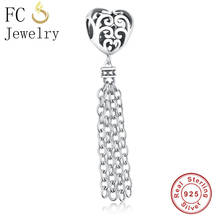 FC Jewelry Fit Original Brand Charms Bracelet Necklace 925 Silver Heart Enchanted Tassel Lace Bead Pendant Making Berloque DIY 2024 - buy cheap