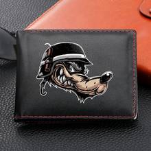 Wolf in Helmet Men's Wallets for Men New Male Wallet Men's Short Wallet кошелек мужской Leather Bifold Short Credit Card Holders 2024 - buy cheap