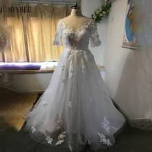 Myyble novo vestido de baile africano vestido de casamento 2021 fora do ombro elegante rendas 3d flores trem vestido de casamento nupcial 2024 - compre barato