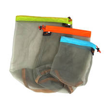 Набор для путешествий Сверхлегкий портативный мешок для хранения вещей с сеткой на шнурке для занятий спортом на открытом воздухе, путешествий, кемпинга, туризма S M L 2024 - купить недорого