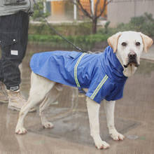 Дождевик для собак, светоотражающая лента, дождевик для больших собак, водонепроницаемая ветрозащитная одежда для улицы, для золотистого Лабрадора, Хаски, больших собак 2024 - купить недорого