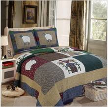Colcha de oveja acolchada 100% algodón, cubierta de cama, Sábana de 240x260cm, manta, fundas de almohada, 3 uds. 2024 - compra barato