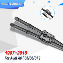 Cuchillas de limpiaparabrisas increíbles para Audi A6 C5 / C6/C7, ajuste de gancho/deslizador/garra/brazos de botón, modelo año de 1997 a 2018 2024 - compra barato
