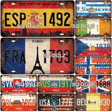 Vintage Metal Poster USA New York Italy Car Number Metal License Plate Decor Wall Bar Pub Garage Tin Signs & Plaques 2024 - buy cheap