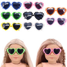 Doll Accessories Wave Heart-shaped Sunglasses Transparent Glasses For 18 Inch American Doll Girl & 43 Cm New Born Baby Items 2024 - buy cheap