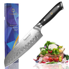 Hot SUNNECKO 7" inch Santoku Kitchen Knife Japanese VG10 Steel Blade Razor Sharp Damascus Cut Chef's Cooking G10 Handle 2024 - buy cheap