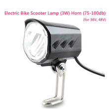 Farol elétrico para bicicleta elétrica, e-bike, 24v, 36v, 48v, 60v, à prova d'água, 3w, conjunto de buzina de alta qualidade, acessórios para farol dianteiro 2024 - compre barato