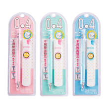 Lápis mecânico de plástico colorido, 0.4mm fofo com refil, simples, automático, conjunto de lápis para material escolar, artigos de papelaria kawaii 2024 - compre barato