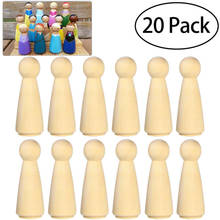 20pcs/set Wooden Peg Doll Unfinished Wooden People Bodies Angel Dolls For DIY Unfinished Wooden Peg Dolls Blank Kids Room Decor 2024 - buy cheap
