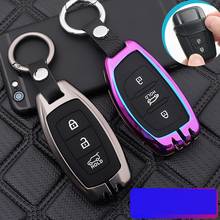 Zinc alloy+Silicone Car Key Case Cover For Hyundai i30 Ix35 KONA Encino Solaris Azera Grandeur Ig Accent Santa Fe 2017 2018 2019 2024 - buy cheap