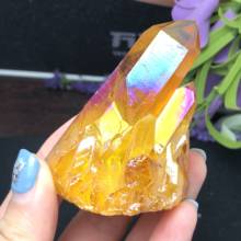 83 г красивый аура Кристалл кластер Ангел Аура Титан образец кристалла кварца минералы для исцеления чакр с помощью рейки 2024 - купить недорого