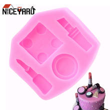 Niceyard decoração de bolo e pincel de maquiagem, molde de silicone diy, batom, perfume, chocolate, fondant, molde, ferramentas de cozimento 2024 - compre barato