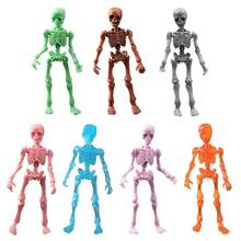 Mini figura de caveira de corpo inteiro 1 peça, móvel, esqueleto, modelo humano, halloween, nova cor, crânio de cristal 2024 - compre barato