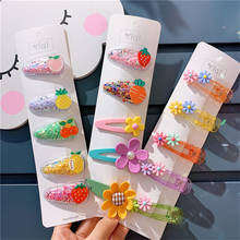 5Pcs/Pack Fruit Hair Clips For Girls Kids New Transparent Hairpins Fashion Children PVC BB Clips Cartoon Animal Hair Accessories 2024 - buy cheap