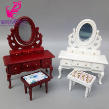 mini wood Dressing table model for doll house diy decoration for barbie blythe doll furniture BJD ob 11 doll accessories 2024 - buy cheap