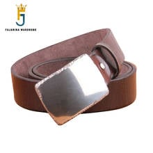 FAJARINA Top Quality Cowskin Belt for Men Accessories Leather Unique Design Stainless Steel Smooth Buckle Belts 3.8cm N17FJ958 2024 - buy cheap
