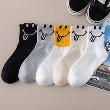 Primavera e verão nova moda coreana bonito meias de moda japonesa kawaii personalidade engraçado meias com engraçado smiley 2024 - compre barato
