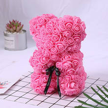 Подарок на день Святого Валентина, 29 см, красная роза, мишка тедди, роза, цветок, искусственное украшение, рождественские подарки, подарок на День святого Валентина для женщин 2024 - купить недорого