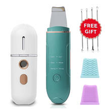 Ultrasonic Skin Scrubber Peeling Shovel+Nano Face Steamer Sprayer Humidifier Acne Pore Cleaner Exfoliating Spatula Lift Massager 2024 - buy cheap