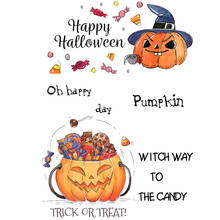 AZSG doces de Halloween Limpar Stamps/selo para DIY Fazer Scrapbooking/Cartão/Photo Album Decoração Suprimentos 2024 - compre barato