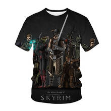 Camiseta de manga corta con cuello redondo para hombre y mujer, ropa informal de The Elder Scrolls V con estampado 3D de Skyrim Game, moda de Hip Hop 2024 - compra barato