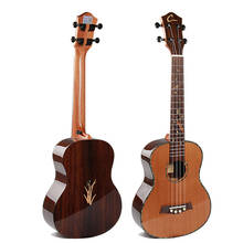 Укулеле мини-гитара, 24/ 26 дюймов, высшая твердая Корейская сосна, высокое качество, 4-струнная Гавайская гитара UK2406 2024 - купить недорого