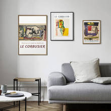 Le Corbusier-cuadro abstracto de museo del cubismo, póster de exposición Vintage, lienzo de arte, cuadro de pared, decoración moderna de la galería del hogar 2024 - compra barato