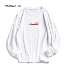 MOINWATER-camisetas de algodón con estampado de letras para mujer, ropa blanca de algodón, informal, negra, 2020, MLT2012 2024 - compra barato