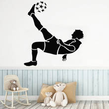 Removível jogador de futebol adesivo de parede removível adesivos de parede diy papel de parede para decoração do escritório 2024 - compre barato