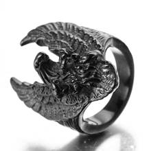 Vintage Men's Silver colour Stainless Steel Ring Hip Hop Punk Motorcycle Hand Ring Eagle Ring Wing Ring Banquet Jewelry Gift 2024 - buy cheap
