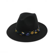 Unisex Classic  Decor Women Wool Felt Fedora Wide Brim Jazz Hats Ladies Panama  Formal Hat Carnival Fascinator Hats HF87 2024 - buy cheap