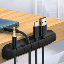 Soporte de Cable de silicona, organizador de cables, bobinador USB, gestión ordenada de escritorio, clip para ratón, teclado, auriculares 2024 - compra barato