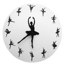 Ballerina Dancer Hands Silent Movement Modern Wall Clock Dancing Studio Ballet Time Girls Watch Saat Morden Reloj De Pared 2024 - buy cheap