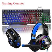 Fone de ouvido com fio para teclado e mouse, 104 teclas suspensas, layout inglês russo, 2400dpi, para jogos 2024 - compre barato