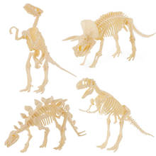 3D DIY Dinosaur Skeleton Assembled Models Toy,3D Excavation Dig kits Series Mini Triceratops/Stegosaurus/Velociraptor Puzzle Toy 2024 - buy cheap